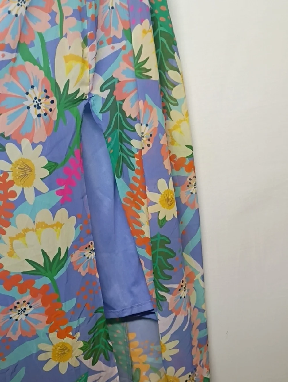 Entro Floral Trim Strapless Dress in Periwinkle - Picture 5 of 10